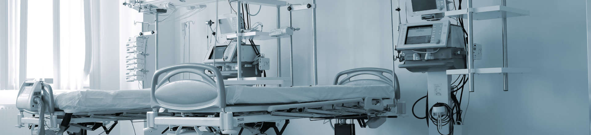 hospital room with two beds