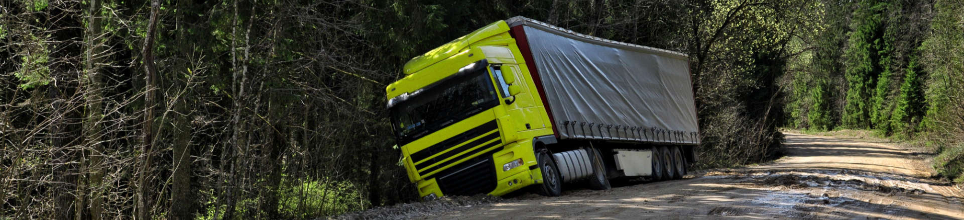 a truck that drove off the road