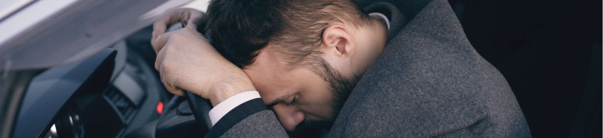 fatigued driver who has fallen asleep